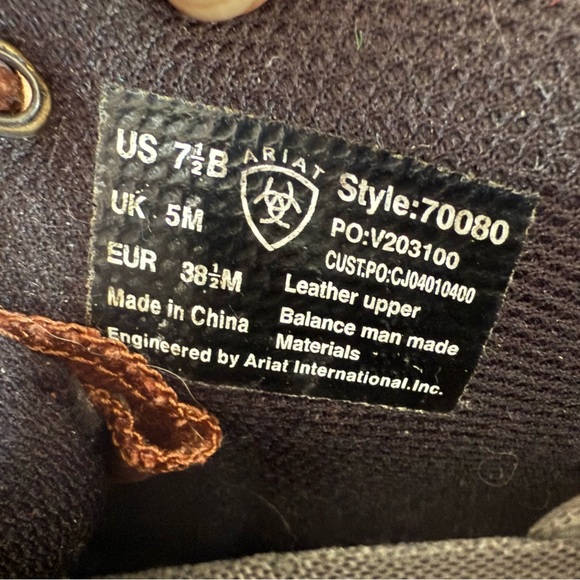 Ariat Terrain Women’s 7.5B Hiking Boots Brown Leather Trail Outdoor Style 70080 - Picture 8 of 9